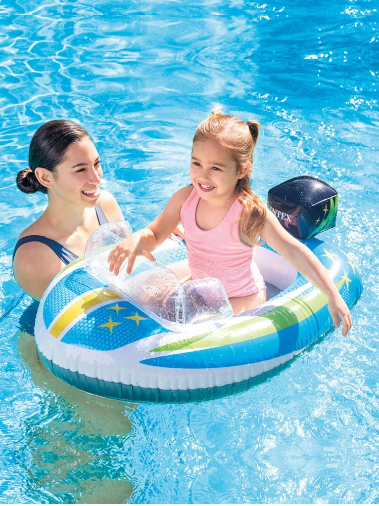 Children's Goldfish Inflatable Boat Baby Pet Water Boat Mount Swimming Ring Baby Floating Air Cushion Shoot