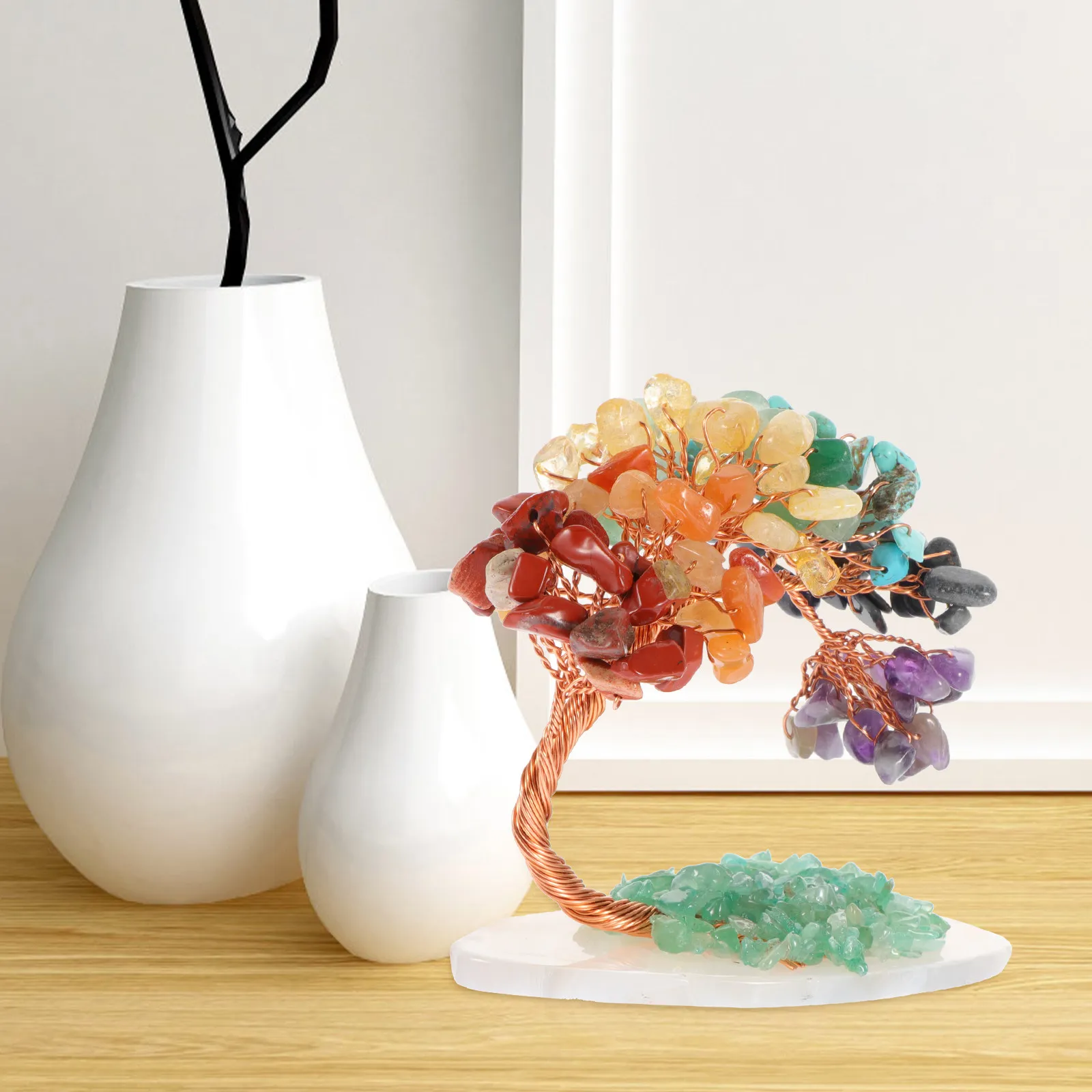 

Кристаллическое денежное дерево: Премиальное украшение из хрусталя для дома, офиса, гостиной, спальни, настольный талисман удачи