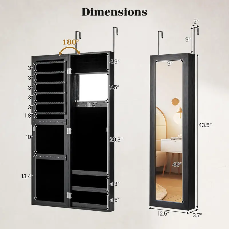 Abschließbarer Schmuckschrank, – Full Length Mirror Jewelry Armoire Bewertung und Preis