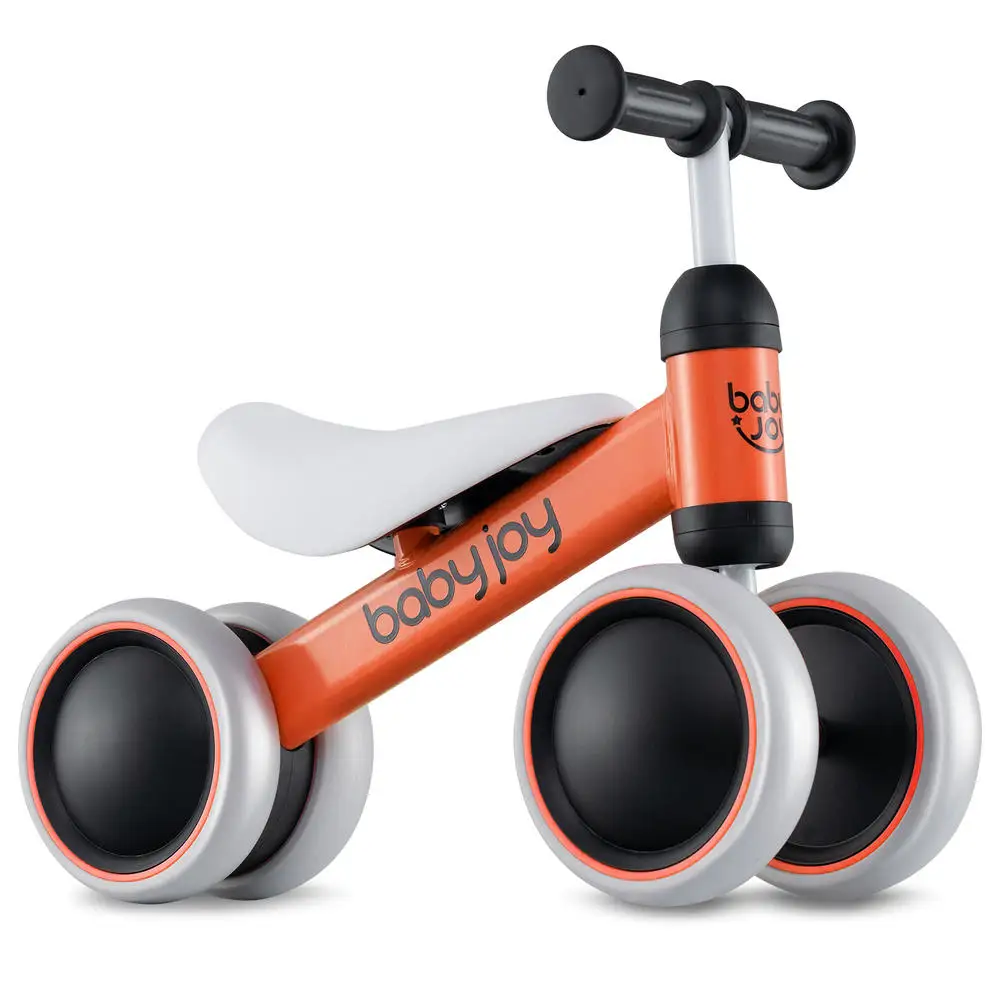 Baby Balance Bike For 2 Years Old Boys Girls No Pedal 4 Wheels-Orange