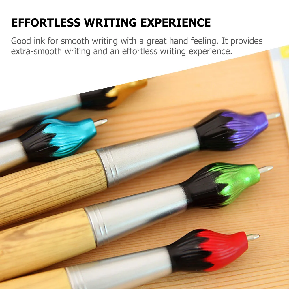 

5 Pcs Wooden Calligraphy Ballpoint Pens Comfortable Grip Portable Writing Supplies Household Gifts Practical Stationery