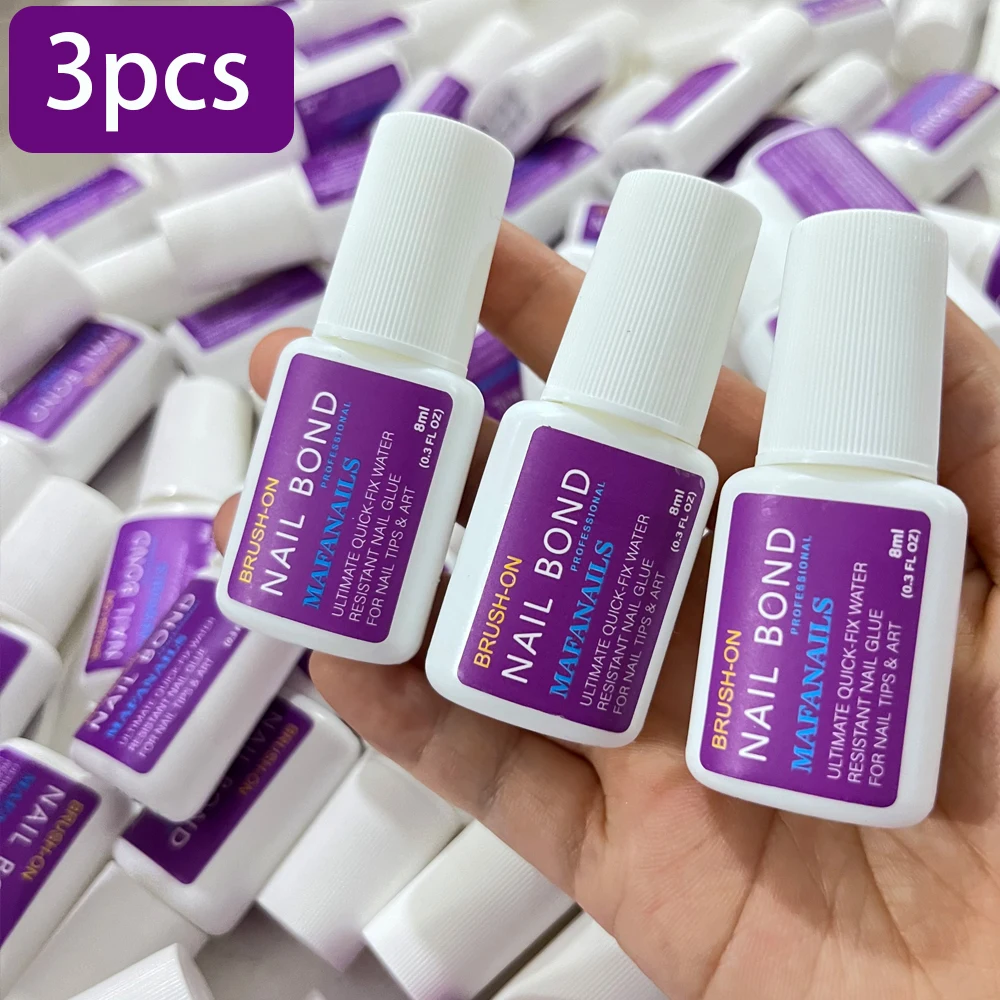 1/3/5 ขวด 8ml แห้งเร็วเคล็ดลับเล็บปลอมกาว Super Strong หนืดสําหรับ Rhinestone กาวยาวนานกดบนเล็บ