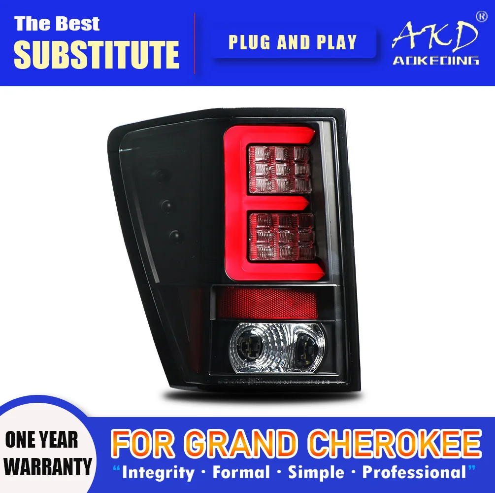 AKD Tail Lamp for Jeep Grand Cherokee LED Tail Light 2005-2010 Grand Cherokee Rear Fog Brake Turn Signal Automotive Accessories