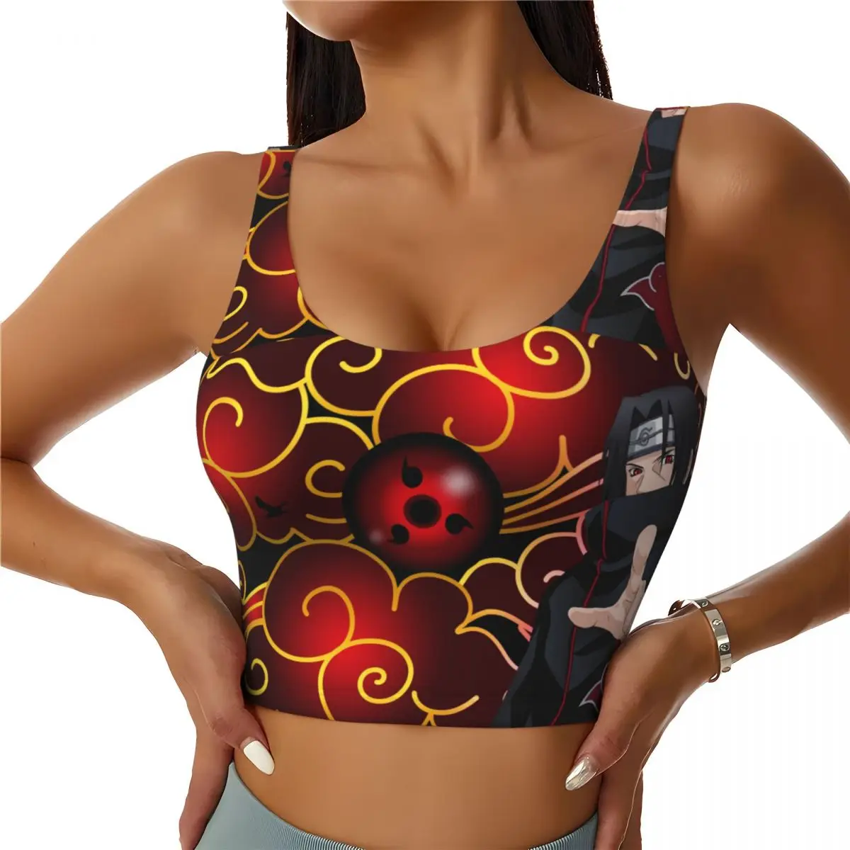 

Custom U-Uchihaes Itachi Hot Comic Workout Crop Tank Tops Women Seamless Yoga Running Sports Bras