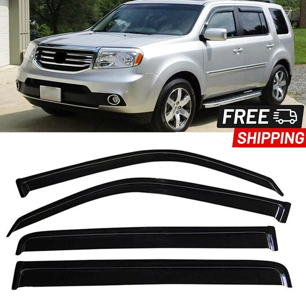 

For 2009-2015 Honda Pilot JDM Window Visors Vent Shade Sun Rain Guards Deflector