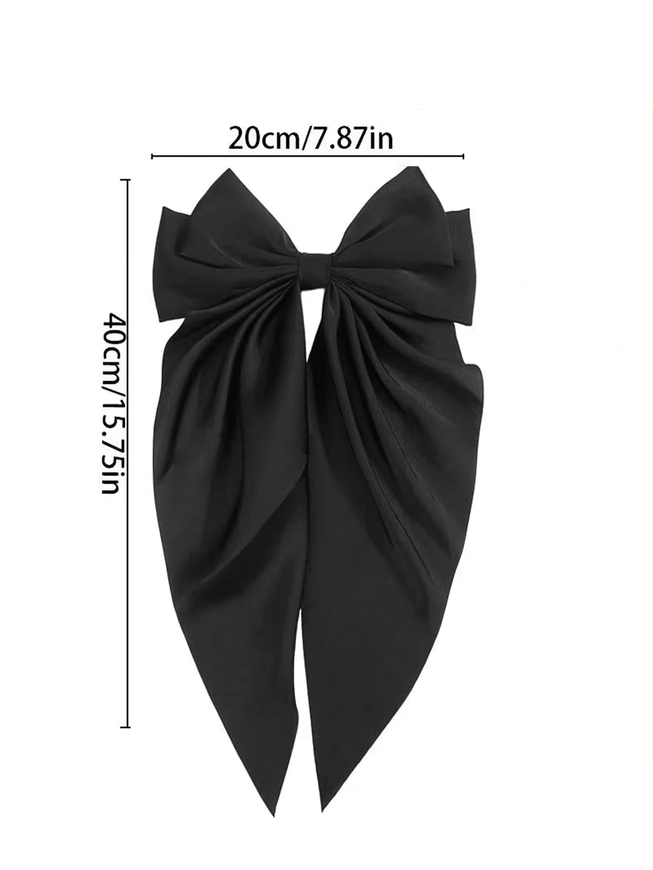 1pcs Wome Solid Color Satin Ribbon long Big Bows Hairpin  Internet red Spring Clips Hair Accessories for Girls Trendy  Summer He