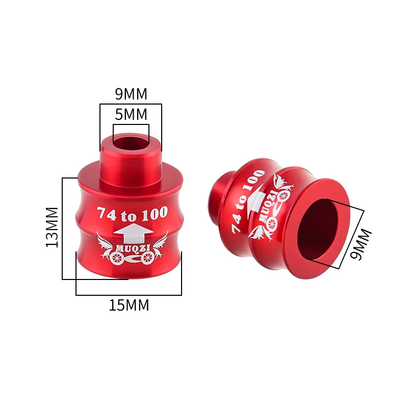 MUQZI 1 Pair Bicycle Hub Extension Adapter 74mm To 100mm Front Fork Adapter Hub Converter