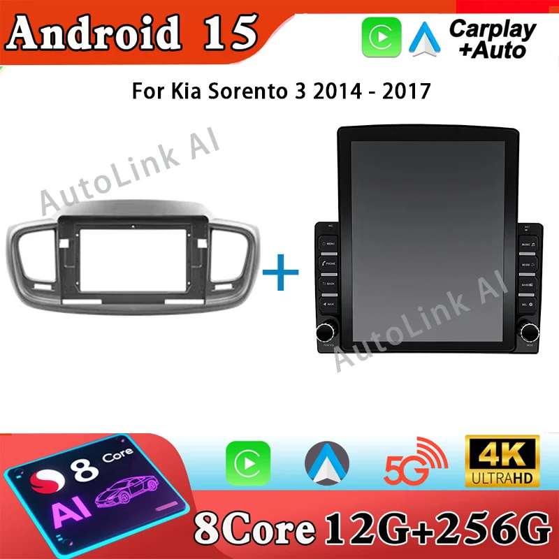 

4G Head Unit For Kia Sorento 3 2014 - 2017 Head Unit Car Radio Android Auto Carplay Multimedia Video GPS Navigation No 2Din DVD