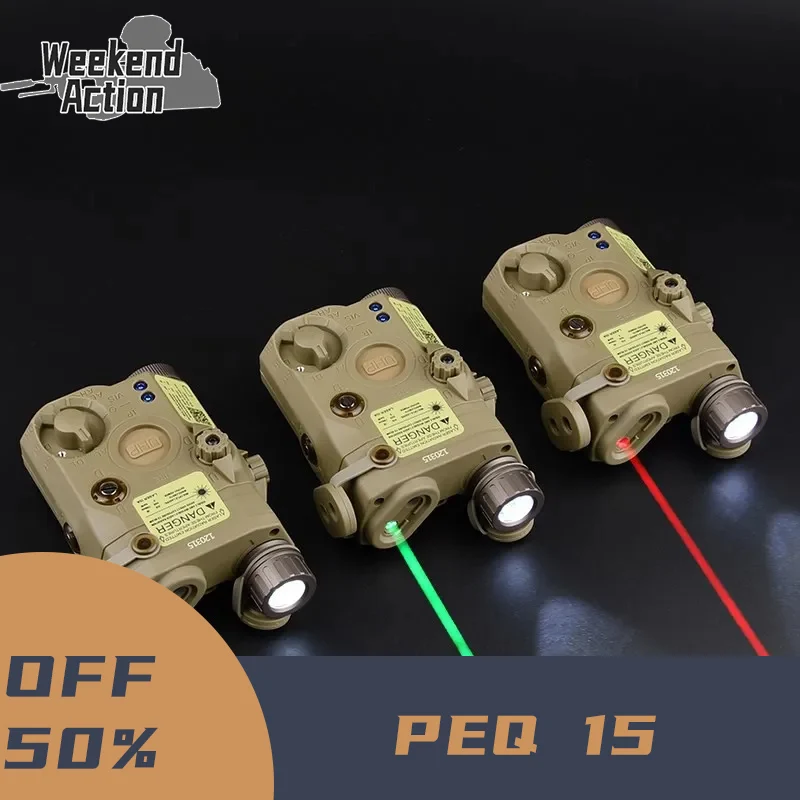 Tactical Airsoft PEQ 15 LA5C Red Green Green Blue IR Version Indicator Dot Laser White Light Weapon Flashlight Strobe Hunting