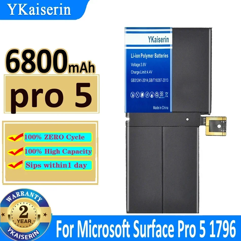 

YKaiserin Battery Pro 5 6800mAh For Microsoft Surface Pro5 1796 Series Tablet Bateria + Track code