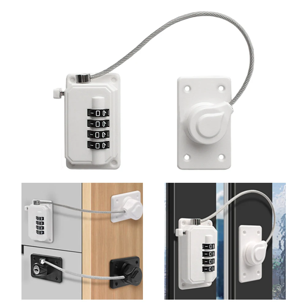 파일 캐비닛 안전 및 냉장고 보안을 위한 4자리 조합 비밀번호 잠금 장치가 있는 창문 고정 제한 장치 잠금