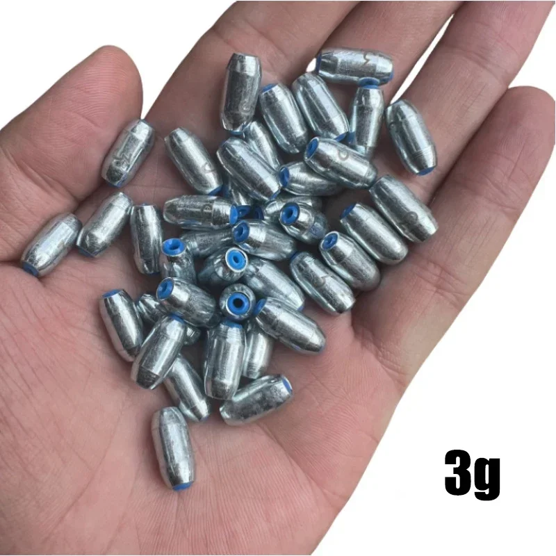 10 Stück/Set Legierung Hohl-Olivengewichte 3g/4g/5g/6g/7g/8g/9g/10g/12g/15g Kohlenstoffstahl Angelgewichte Angelzubehör