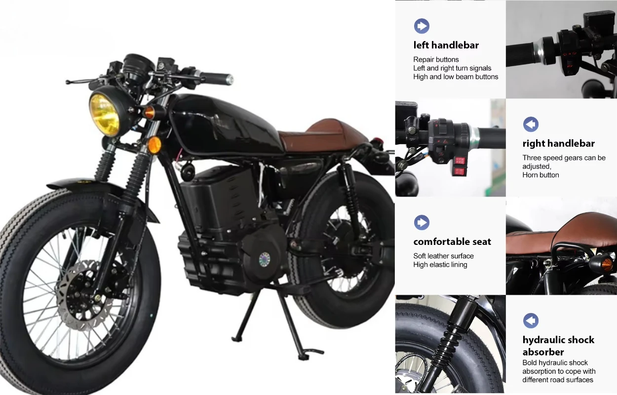 

KW 3000w Vintage Electric Motorcycle Motorcycles Scooter Electric Adult With 100 Km Range Super Motors