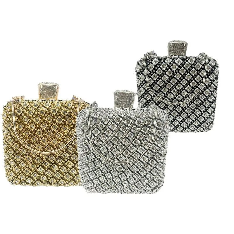 Fashion Versatile Diamond-encrusted Dinner Bag Party Banquet Portable Evening Messenger Bag Dress Mobile Phone Cartera De Fiesta