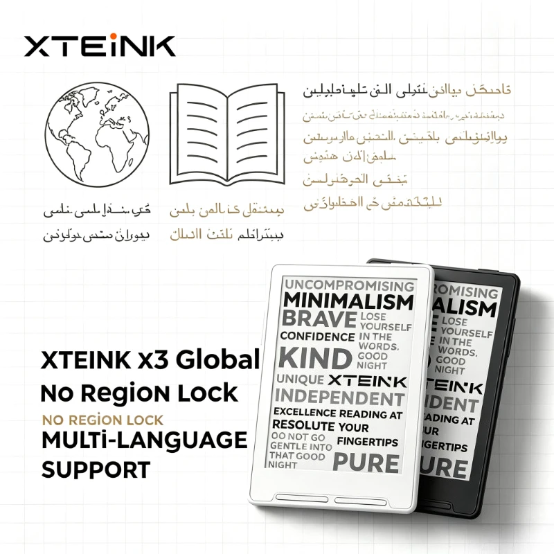 XTEINK X3 Global Version E-ink Screen Reader Support CrossPoint Firmware Unlock Multi-language 3.7