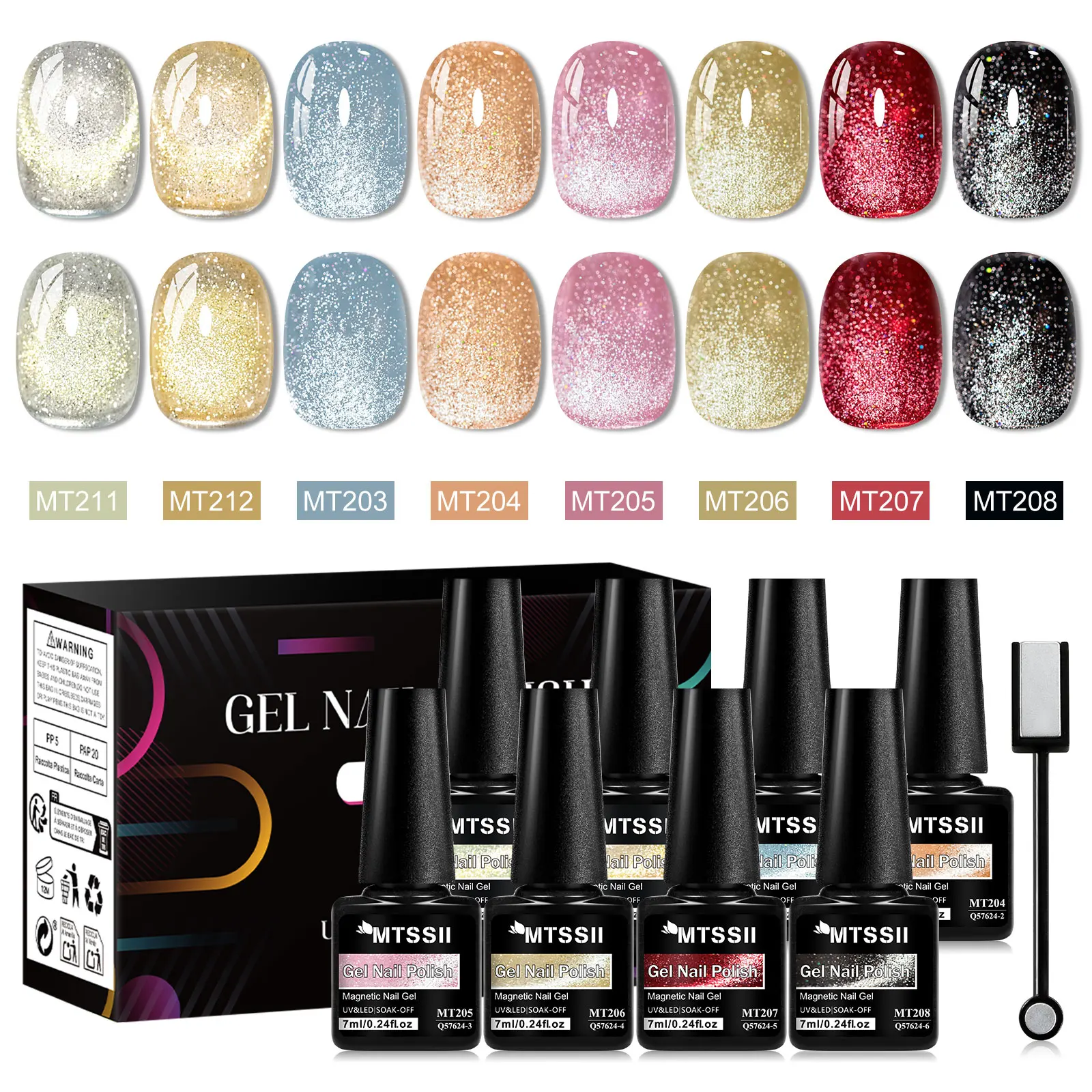 

Набор из 9 шт., динамический кот, магнитный гель-лак для ногтей, алмазный блеск, магнитный полуперманентный замачиваемый УФ-гель-лак, принадлежности для ногтей «сделай сам»