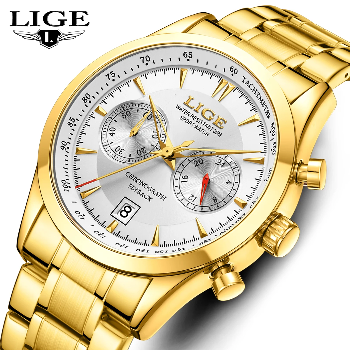 

New LIGE Fashion Military Watches for Men Luxury Original Sports Chronograph Watch ​Waterproof Quartz WristWatch Clock Gift