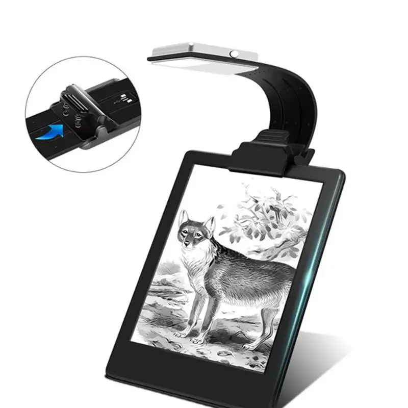مصباح قراءة مشبك LED ، مصباح كتاب جديد ، USB قابل لإعادة الشحن ، مفتاح قاسي ، 4 مستويات ، سطوع قابل للتعديل ، مرن ، متعدد الوظائف