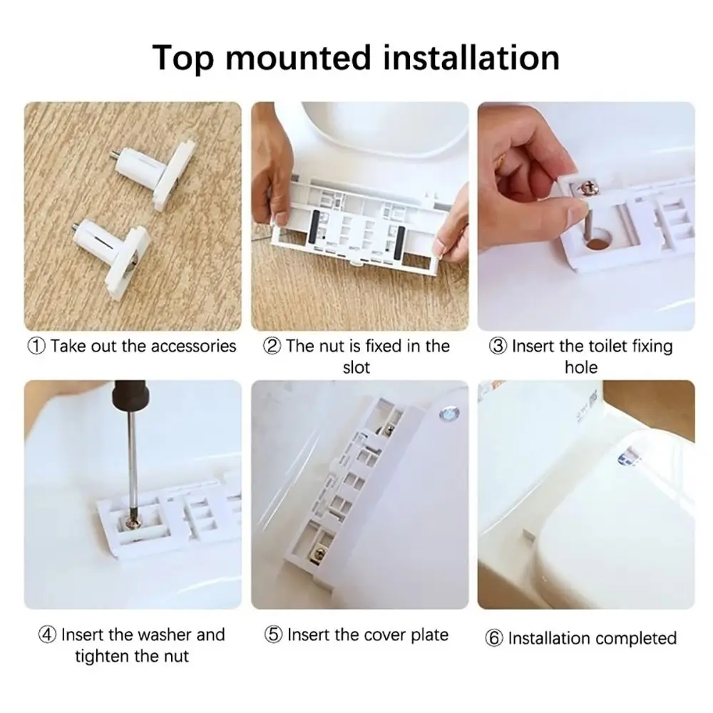 Hinge Repair Bolts Bathroom Fittings Screws Washers Set Universal Replacement Toilet Lid Seat Cover Plate Replacement Set Screws