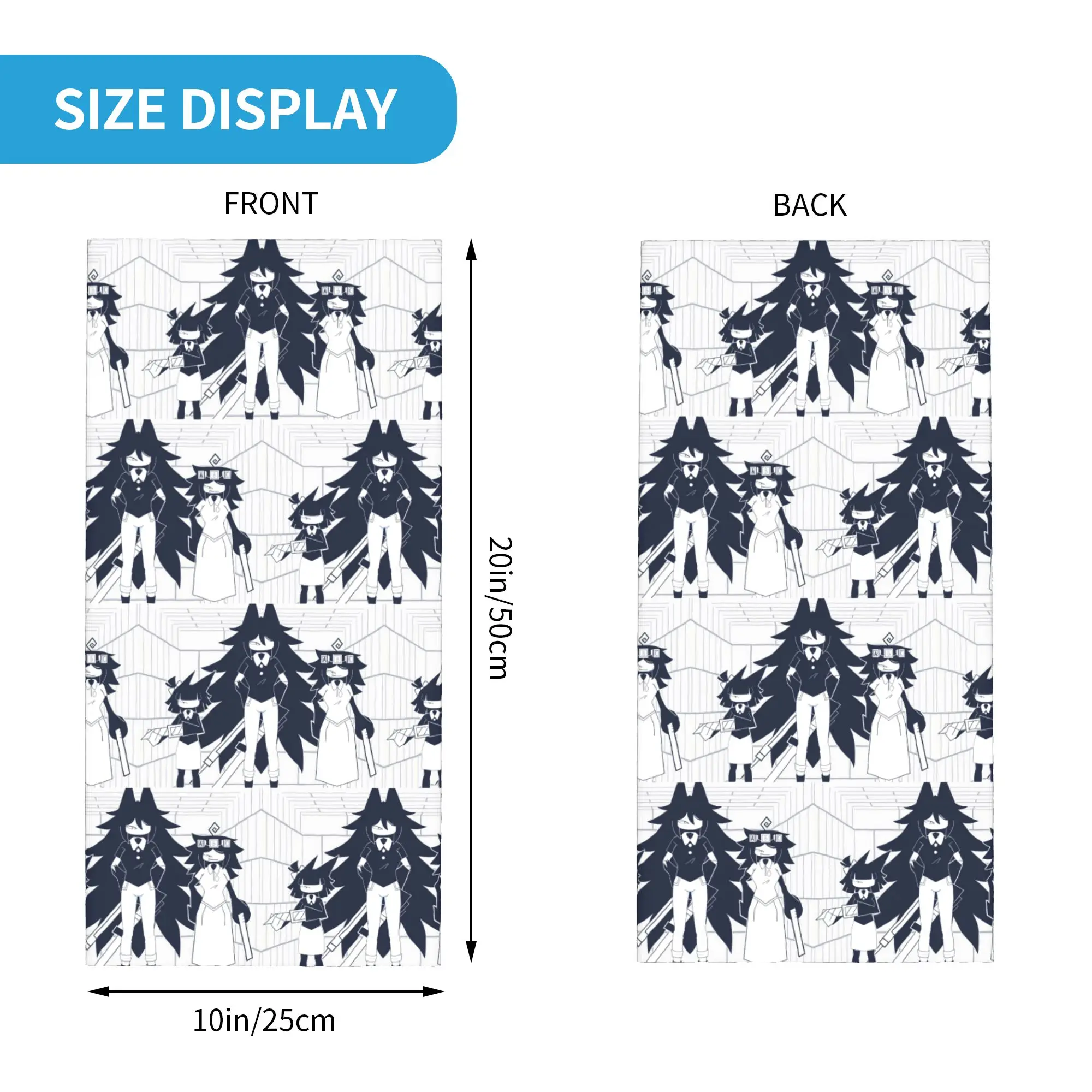 FPE Miss Circle Doodle Cartoon Game Bandana Neck Gaiter Printed Wrap Mask Scarf Balaclava Hiking Fishing For Men Women Adult