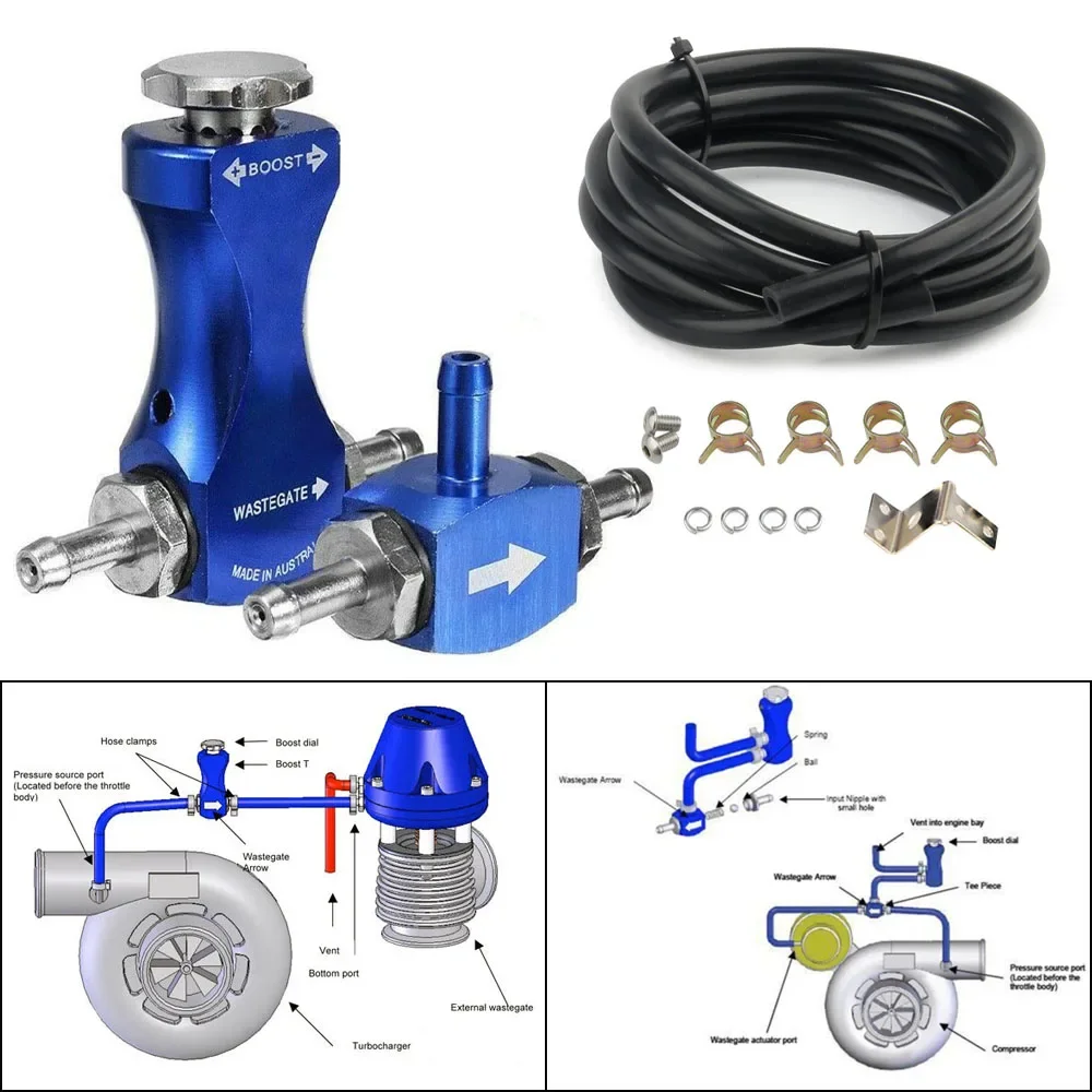 Voertuigregelen Auto Gemodificeerde druk Benzine Handmatig Aluminium Verstelbare auto-ontluchtingsklepmeter Auto Turbo Boost Controller