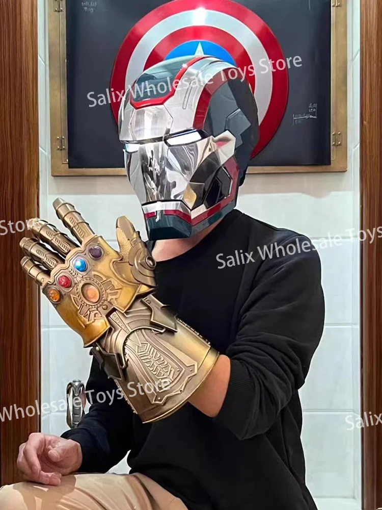 iron man costume cosplay helmet XSociety Gold - MK5 Jarvis Iron Man Mask hemlet(4 5AA batteries) Iron Man 1:1 Mk5 Helmet