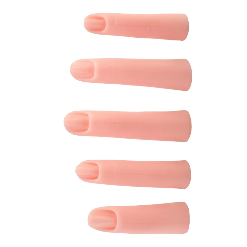 Dedos falsos silicone para treinamento unhas, arte com ímã para unhas acrílicas