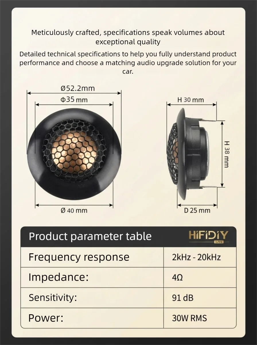 HIFIDIY C1-50 Audiosystem - Externe Hochfrequenz-Einheit 25-Kern Bienenwachs-Kupferdraht-Membran - High-End Hi-Fi Klangqualität – Detail 18