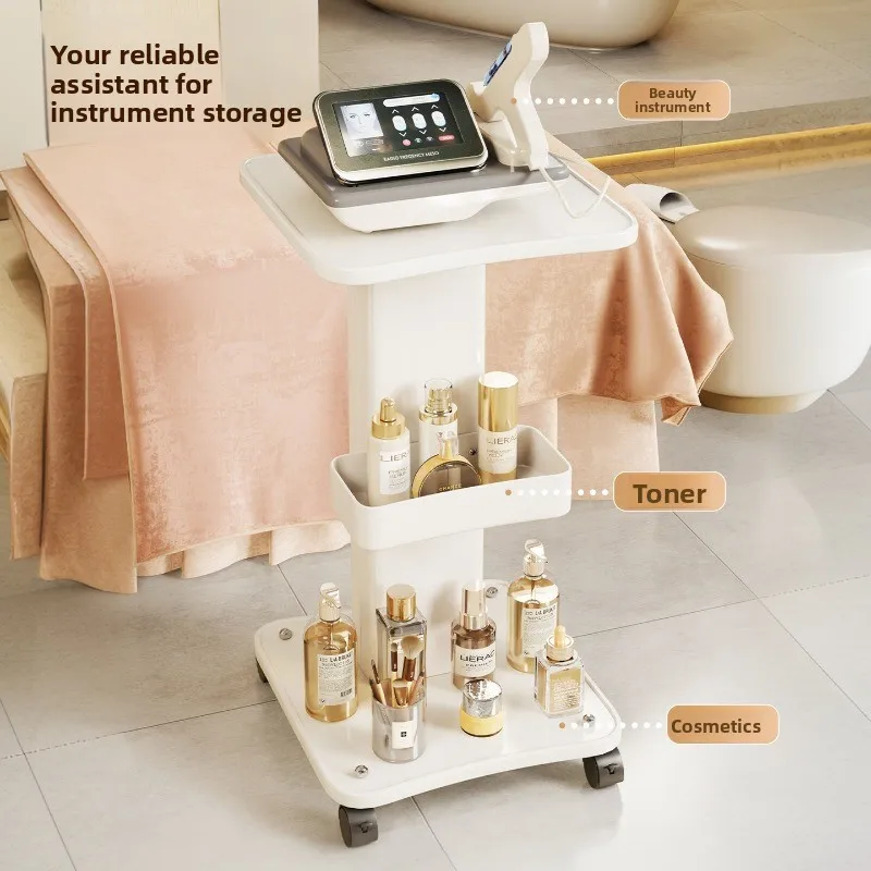 

Desktop Beauty Instrument Stand Storage Cart Trolley with Wheels for Salon Spa Machine Organizer флаг