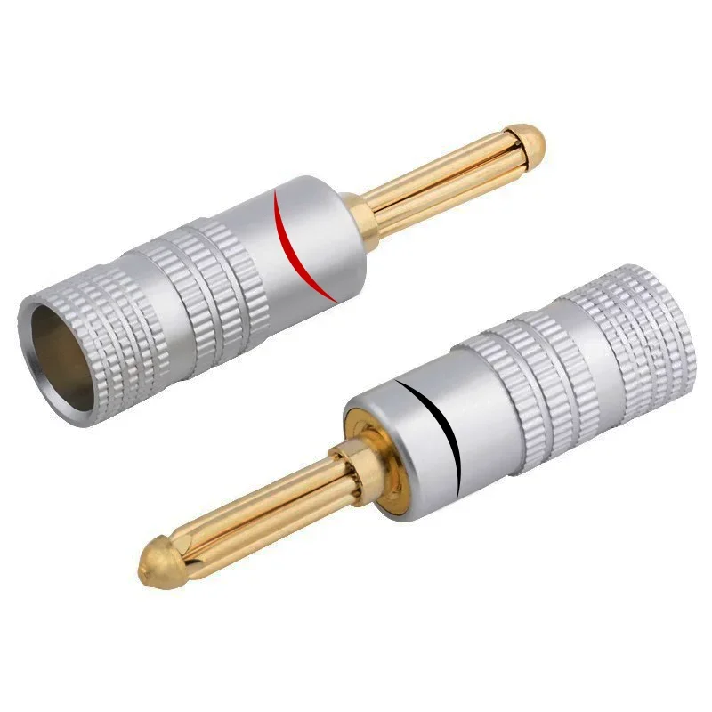 10Pcs/5Pairs 4MM 24K Gold-plated BANANA PLUGS Banana Connector With Screw Lock For Audio Jack Speaker Plugs