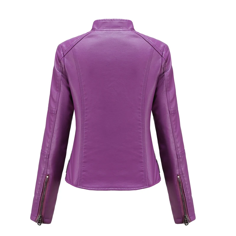 Maxulla primavera autunno giacca in pelle da donna per il tempo libero all'aperto cappotto in PU antivento moda Slim abbigliamento da moto abbigliamento donna