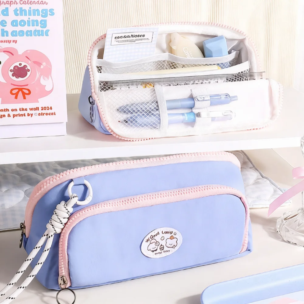 Foldable Pen Case Large Capacity Stationery Bag Multi Function Pencil Organizer For School Students Office Desktop Storage