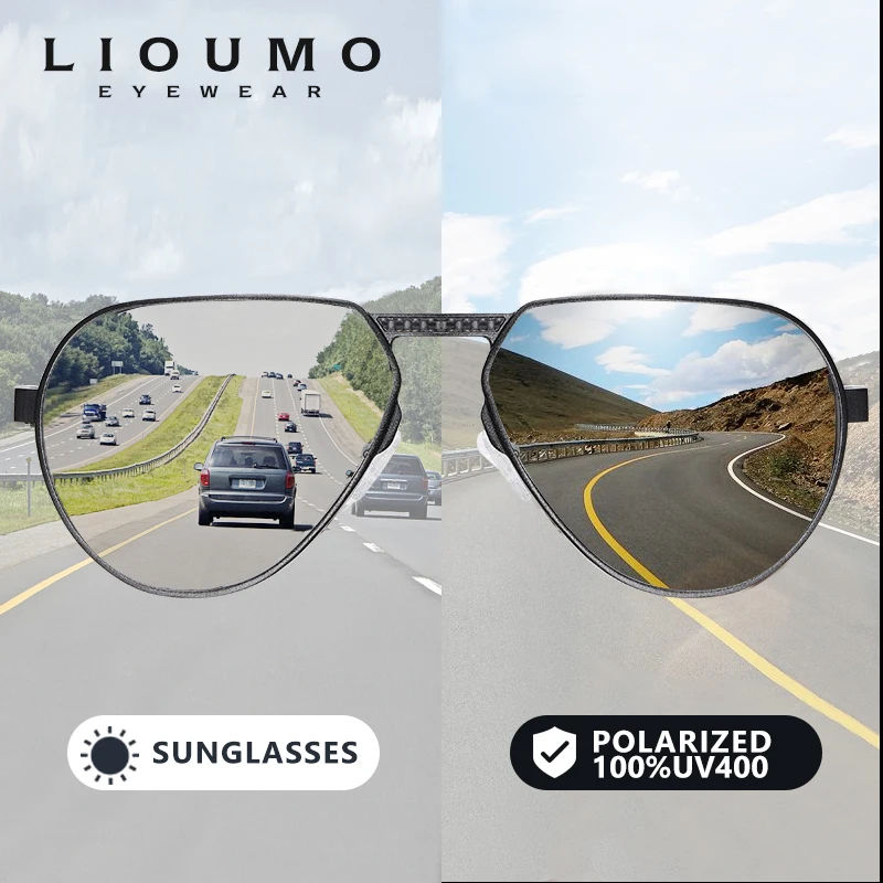 LIOUMO Aluminum Magnesium Frame Aviation Sunglasses Polarized Man Photochromic Glasses Woman UV400 Goggles gafas de sol hombre