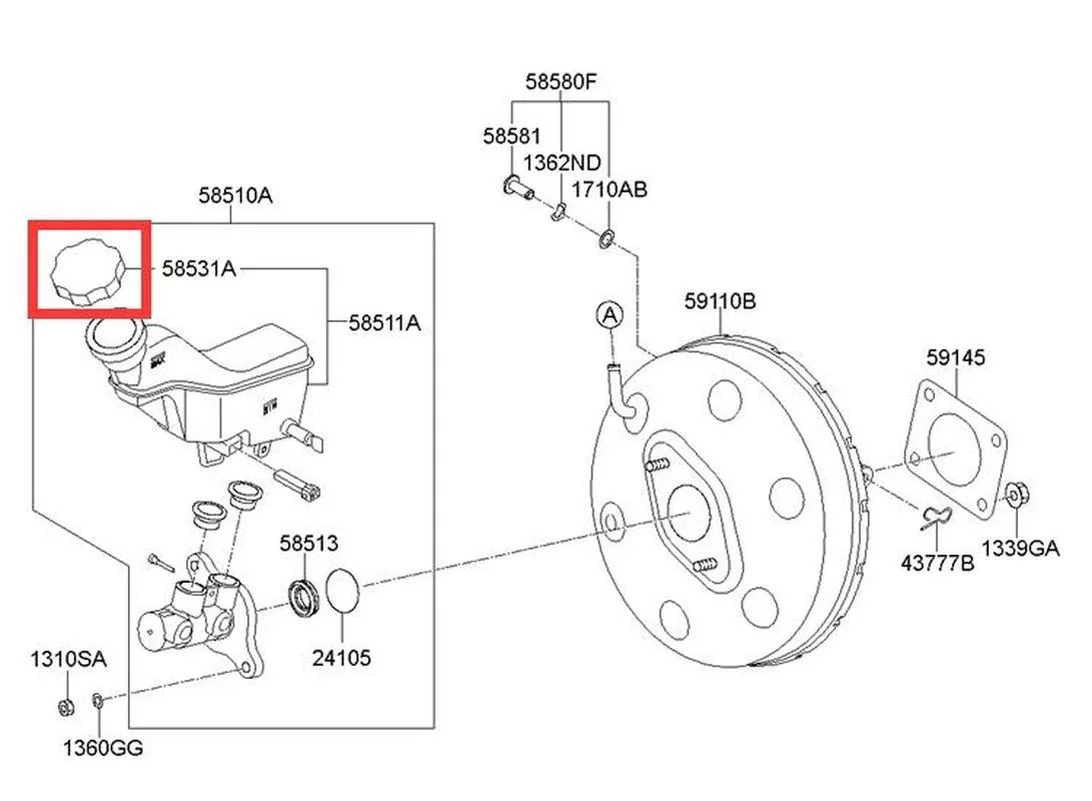 Car Brake Master Cylinder Fluid Reservoir Cap Cover 585312B500 For Hyundai KIA OPTIMA ACCENT AZERA ELANTRA COUPE 58531-2B500