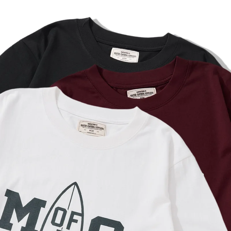 New American College West Coast Wind Surfboard Printed T-shirt 200g California Surfing Round Neck Short Sleeve Soft Fabric TEE