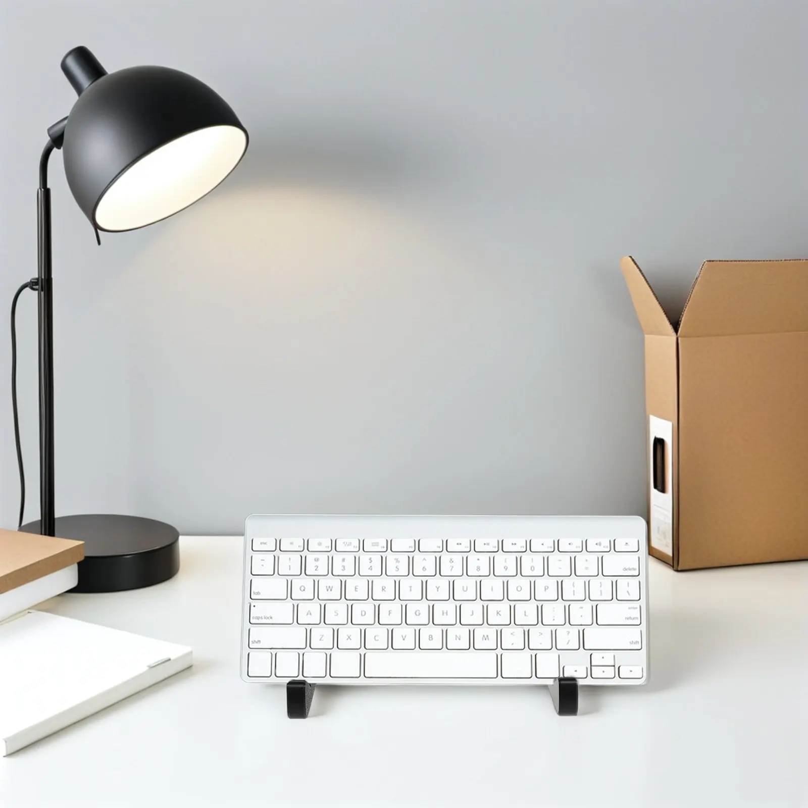 Keyboard Display Stand White Detachable Stable Computer Keyboard Shelf Desktop Organizer Tilted Support Desk Storage Rack