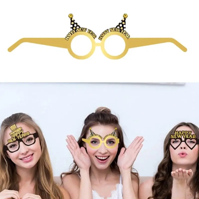 

31BF 6PCS Stylish 2026 New Year Eyewear Fabric Lightweight Foldable Party Glasses