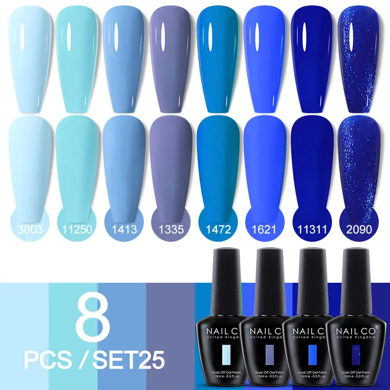 NAILCO 4/6/8pcs เล็บเจลชุดนีออนเล็บฤดูใบไม้ผลิฤดูร้อนกึ่งถาวรเคลือบเงาชุดเล็บ HYBRID Soak Off UV LED เจล