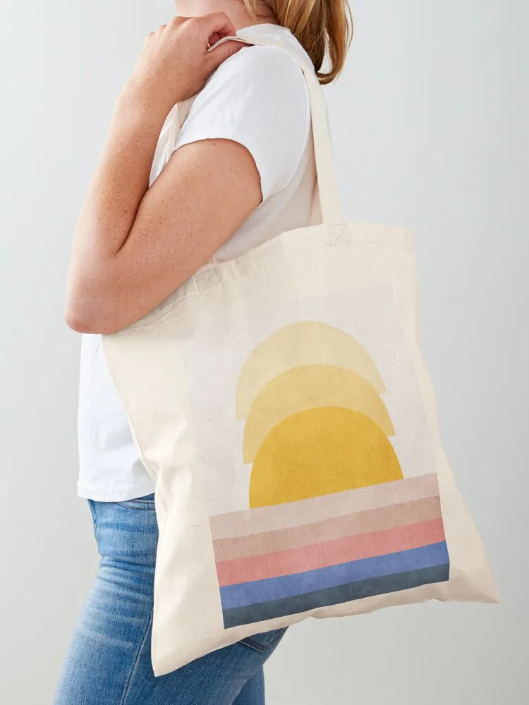 

Sunset, Abstract, Mid century modern kids wall art, Nursery room Tote Bag female bag Women bags Canvas