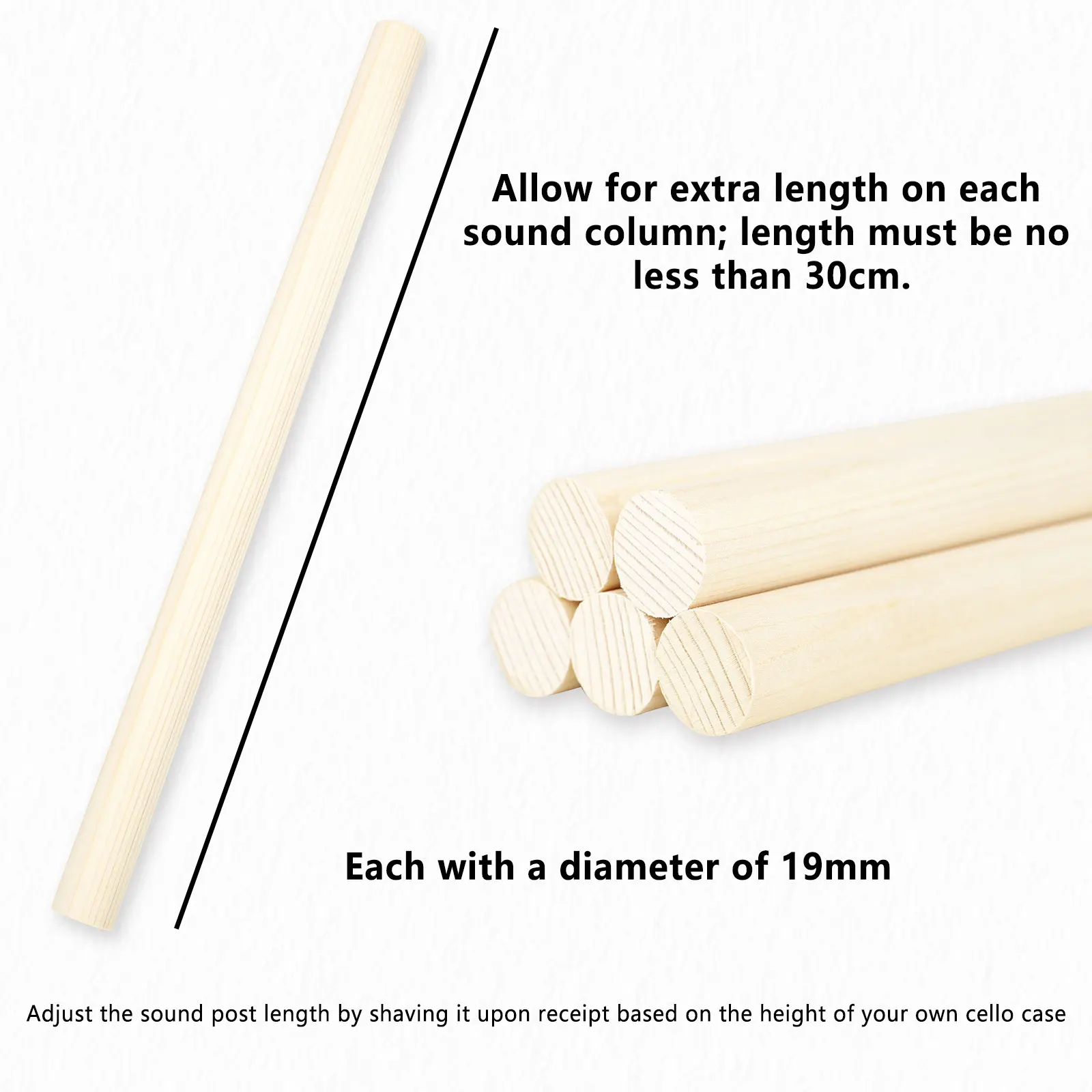 IRIN Bass Sound Post 5Pcs Column Speaker Sound Post Spruce Wood Cello Double bass Soundposts Luthier Repair Replacement Tools