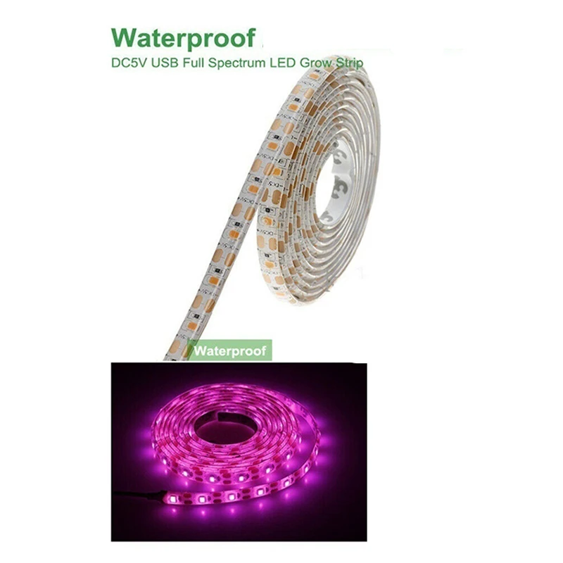 USB LED Grow Light Full Spectrum Plant Light Grow LED Strip Phyto Lamp for Vegetable Flower Seedling Growing DC 5V