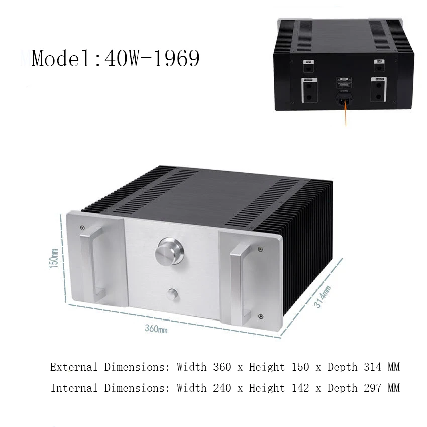 Weiliang Audio 40W Pure Class A Power Amplifier With All-Aluminum Chassis DIY Case