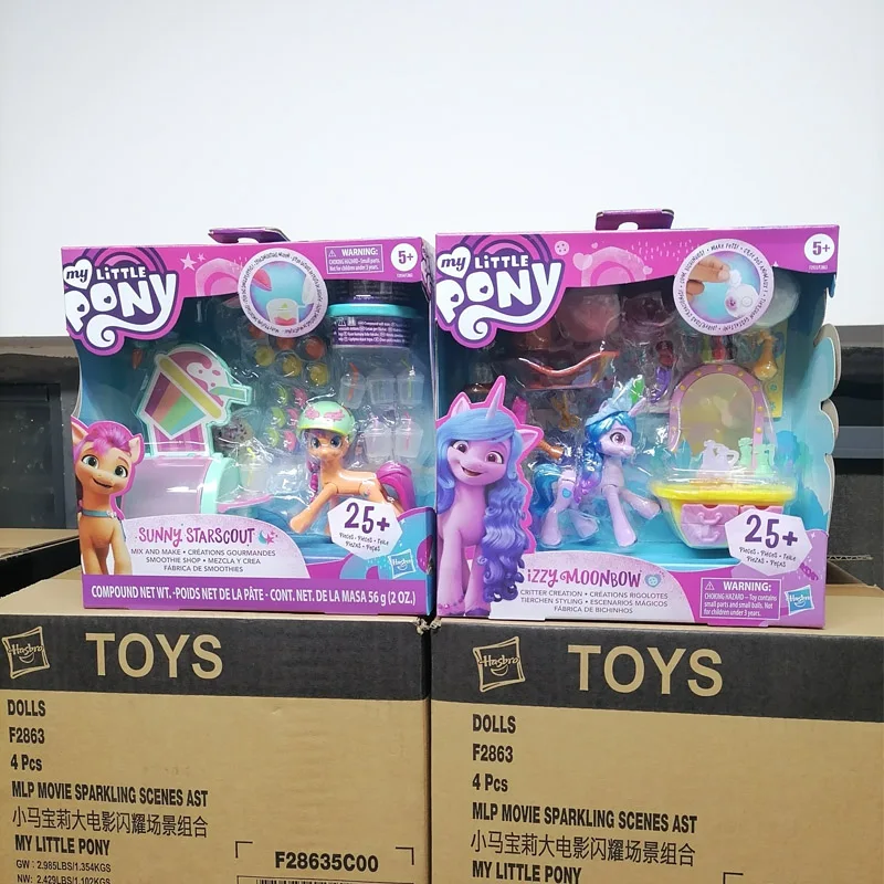 Hasbro My Little Pony Anime Figures Sunny Starscout Izzy Moonbow Doll Model Desktop Decoration Children Gifts