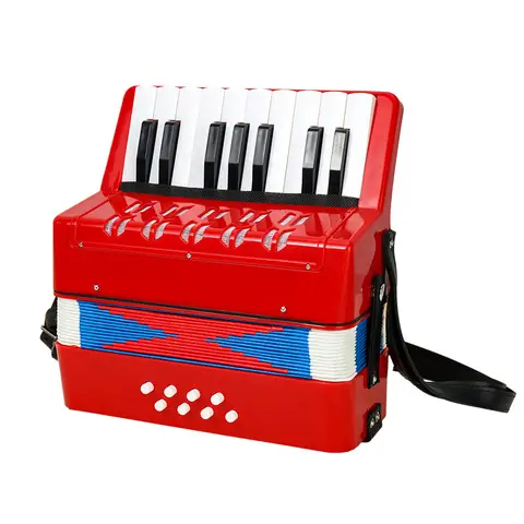 Mini Accordion Professional 17 Keys 8 Bass Accordion Portable Children's Accordions Music Early Education Keyboard Instrument