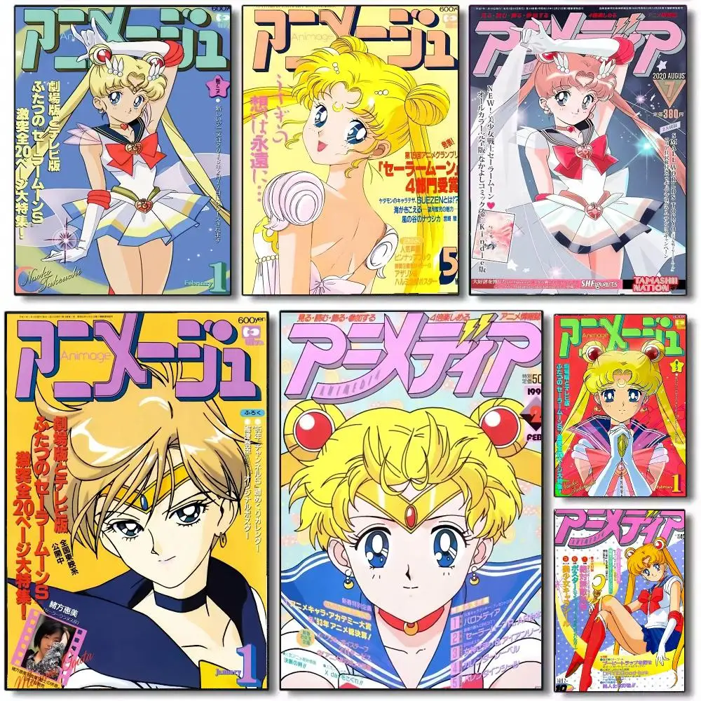 Anime S-Sailor Moon Poster Wall Art Printed Decor Sticker Stylish Home Gift for Living Room Bedroom Corridor Cafe