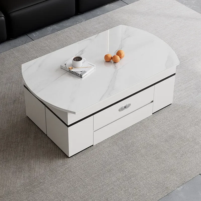 multi-function folding electric lifting rock slab coffee table changing table dual-purpose family living room lifting