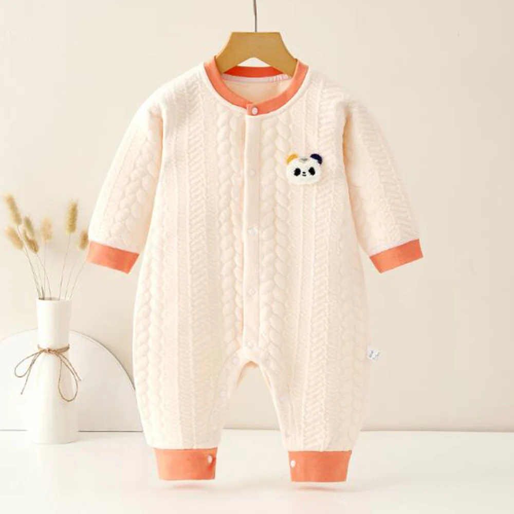 Baby Romper Long Sleeve Quilted Warm Autumn Winter Newborn Girls Clothes Cute Baby Boy Jumpsuit For Christmas