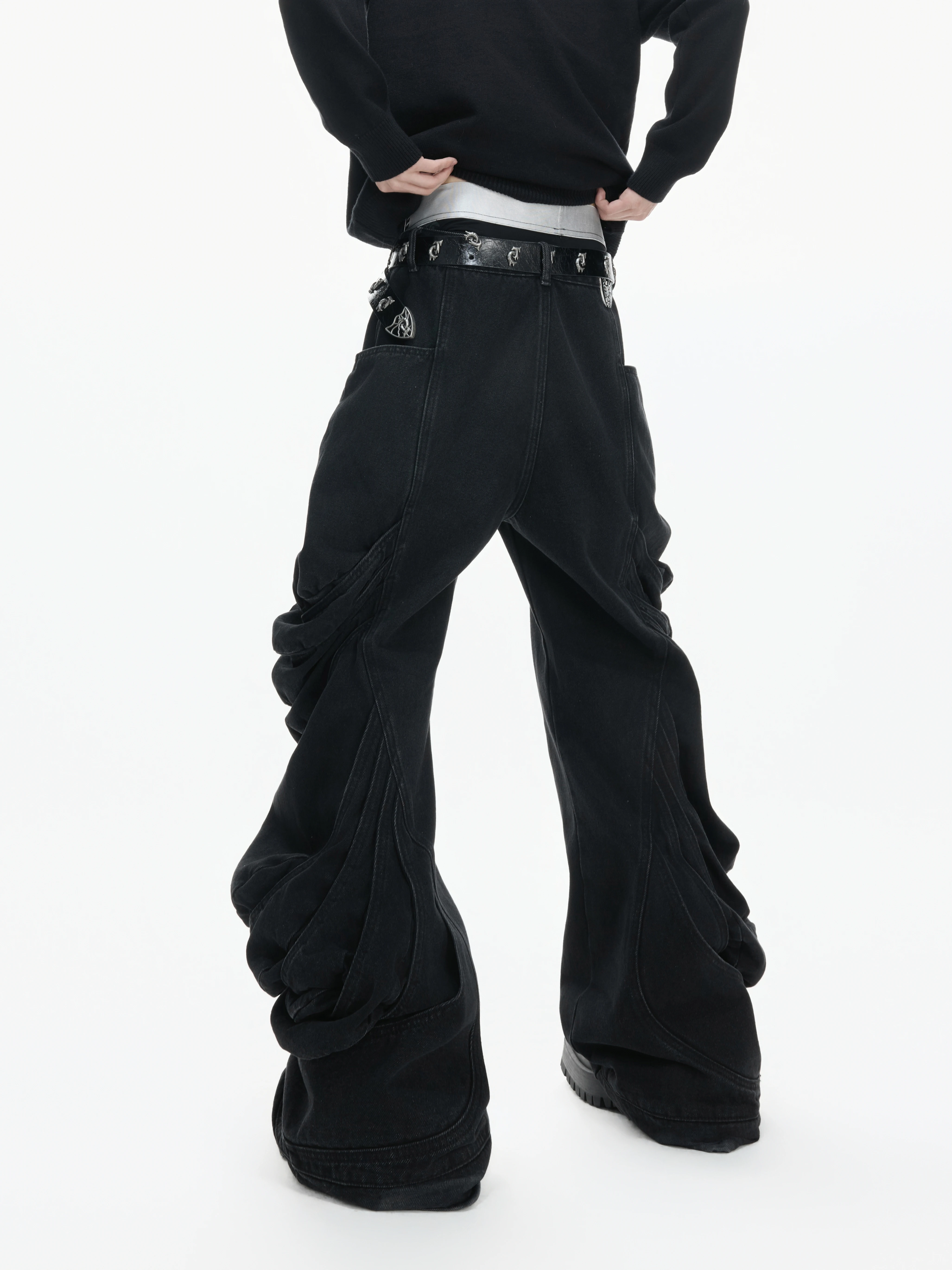 ArguECulturE Original Heavy-Duty Deconstructed Men's Jeans Casual Straight Leg Long Pants Fashion Urban Style Cotton Blend