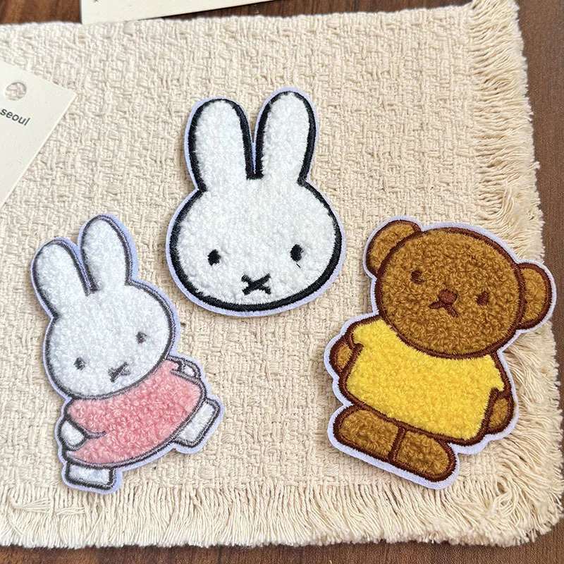 Cute Cartoon Miffy Rabbit Boris Velcro Japanese Style Sweet Girl Heart Flyaway Hair Invisible Bangs Hair Sticker Gift for Friend