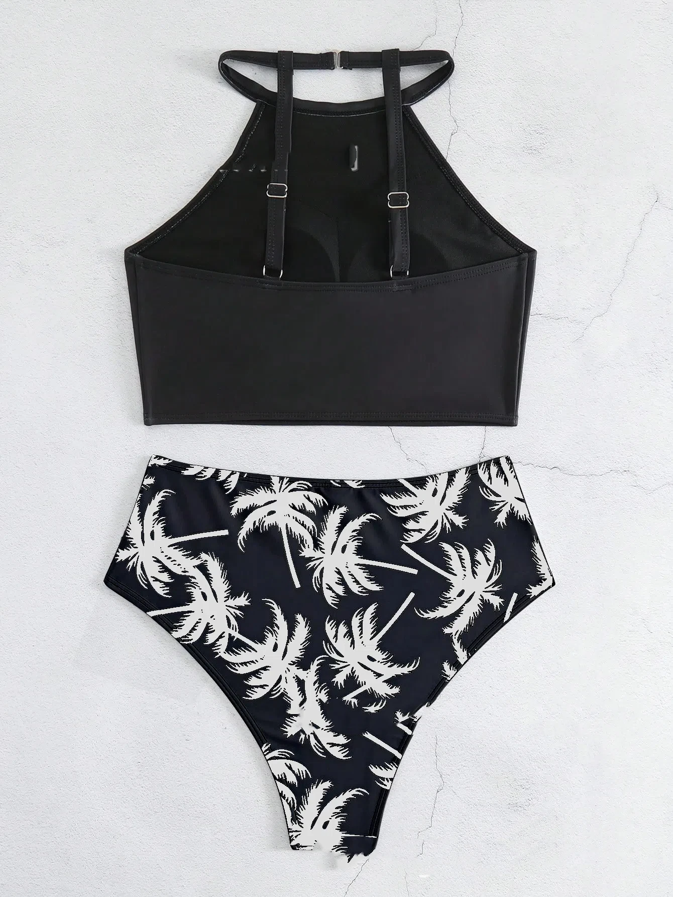 Fashion Holiday Tree Printed Bikini Set Women's Sexy Tie-Front High Waist Two-Piece Swimsuit Summer Two Piece High Rise Panties